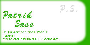 patrik sass business card